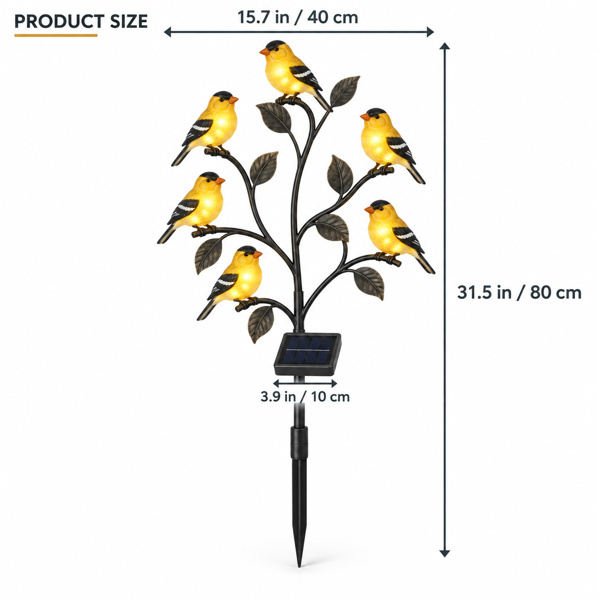 Solar Goldfinch Garden Light