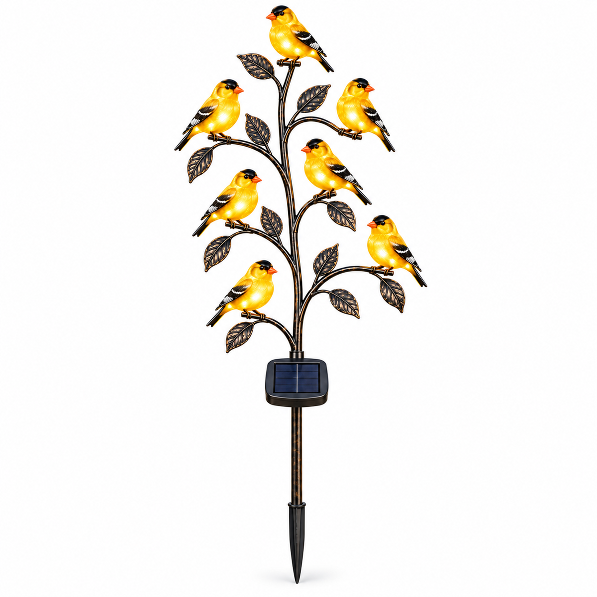 Solar Goldfinch Garden Light