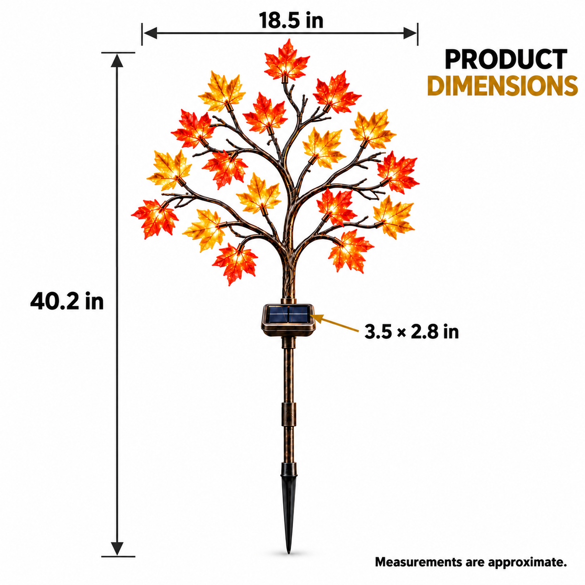 Autumn Maple Leaf Solar Garden Light