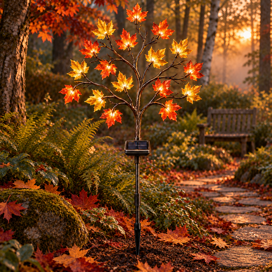 Autumn Maple Leaf Solar Garden Light