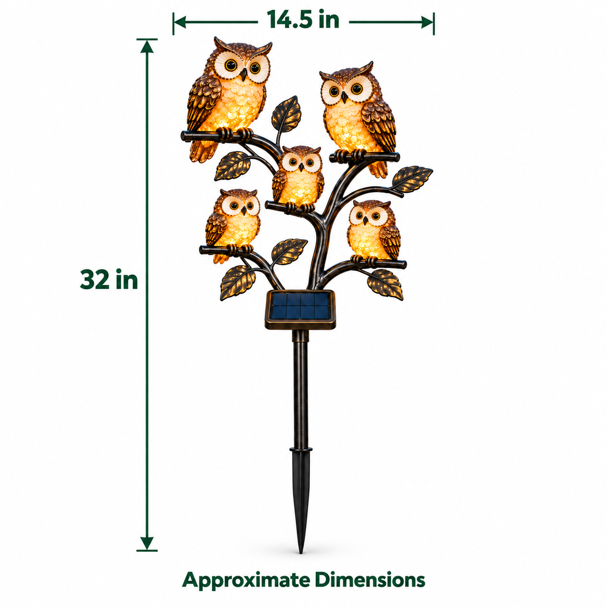 Solar Owl Family Garden Stake Light – 5-Owl Outdoor LED Décor