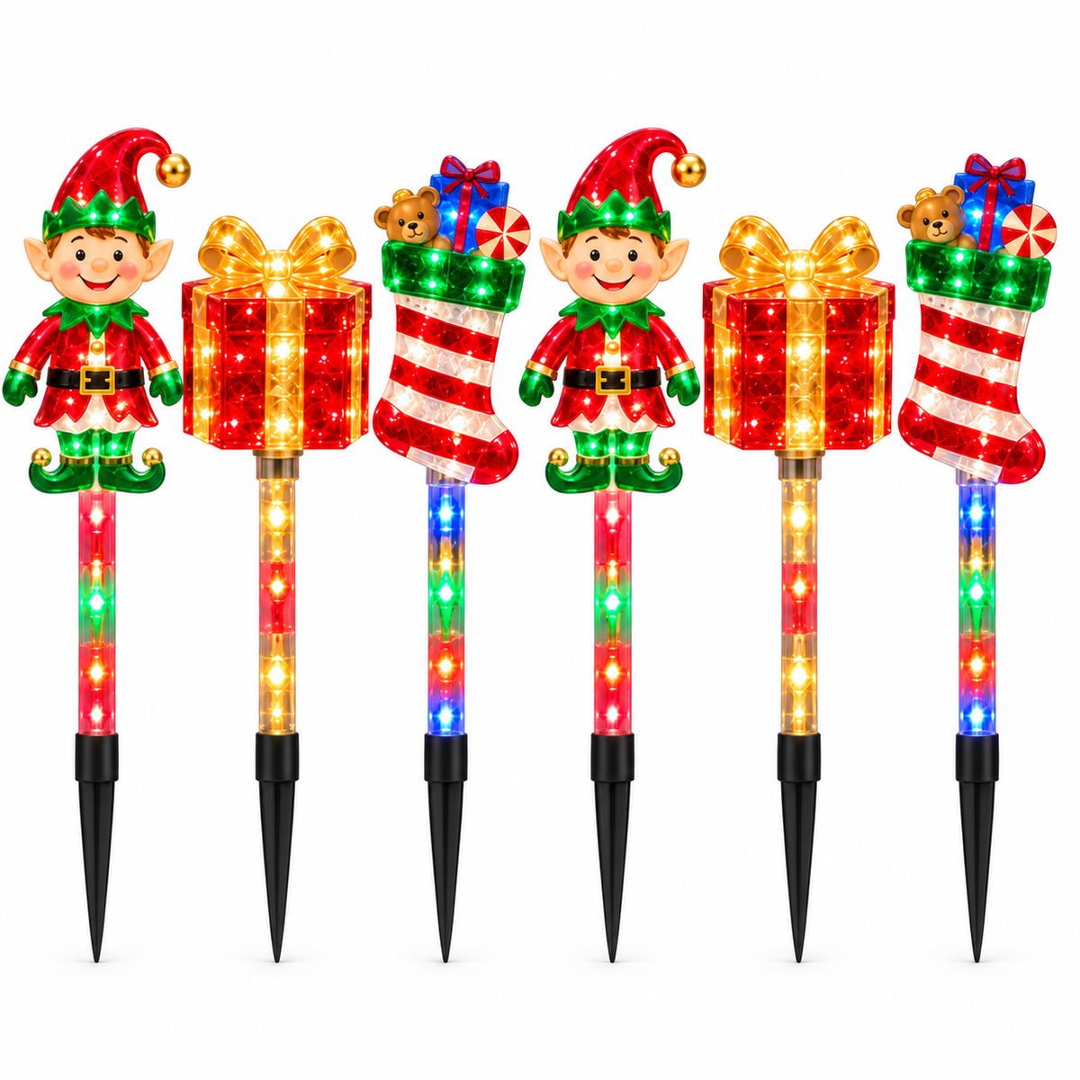 6-Piece Christmas Elf LED Pathway Lights