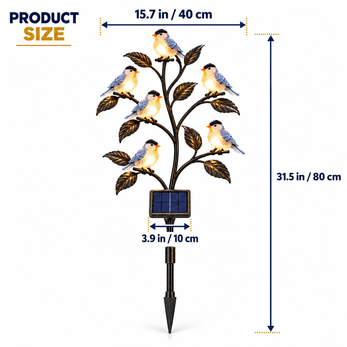 Winter Snowbird Solar Garden Light