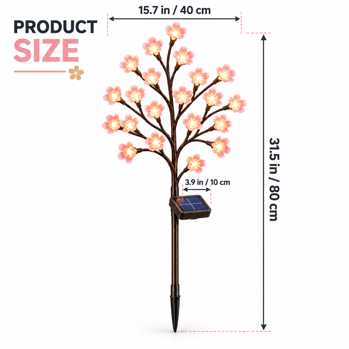 Warm White Cherry Blossom Solar Garden Stake Light