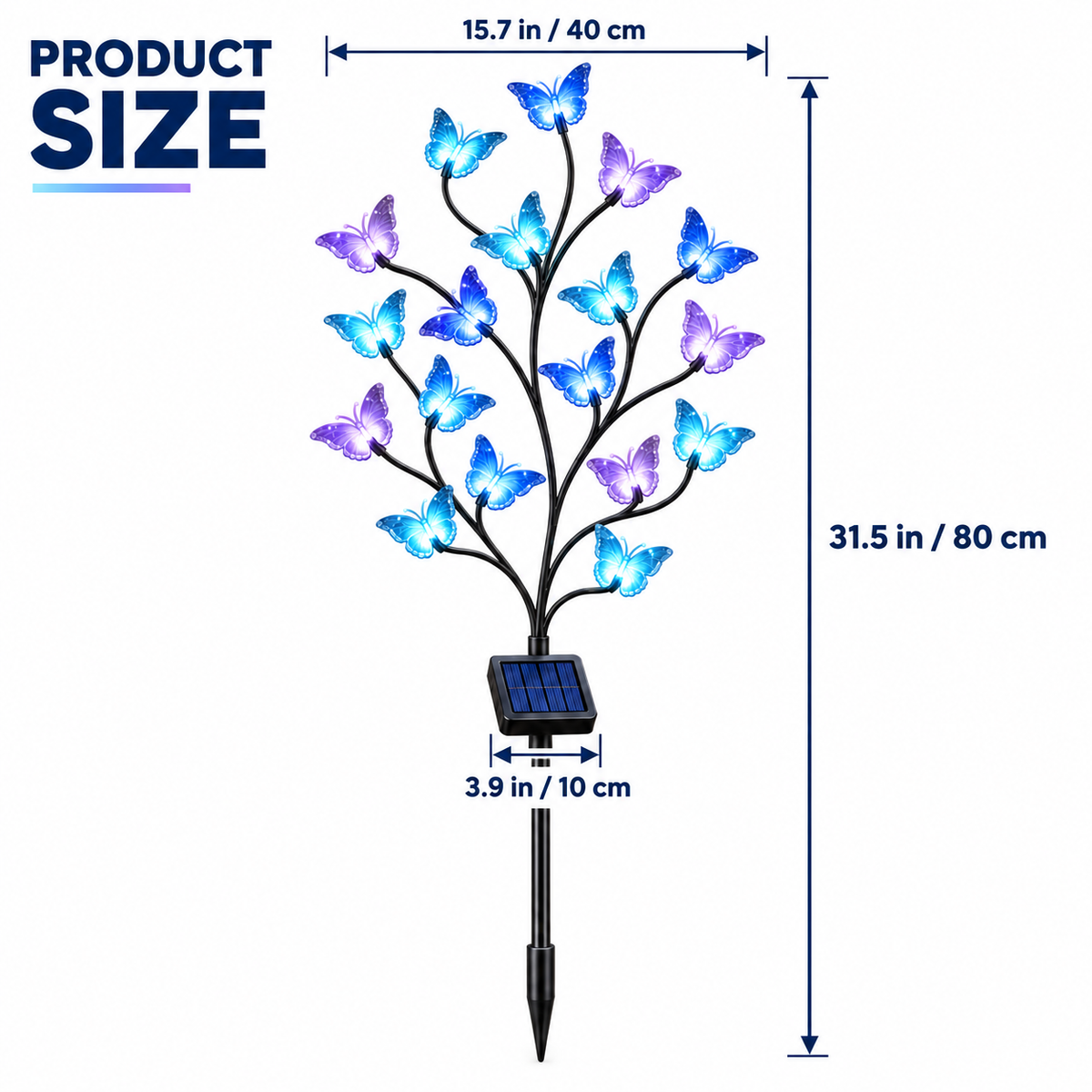 Blue Butterfly Solar Garden Stake Light
