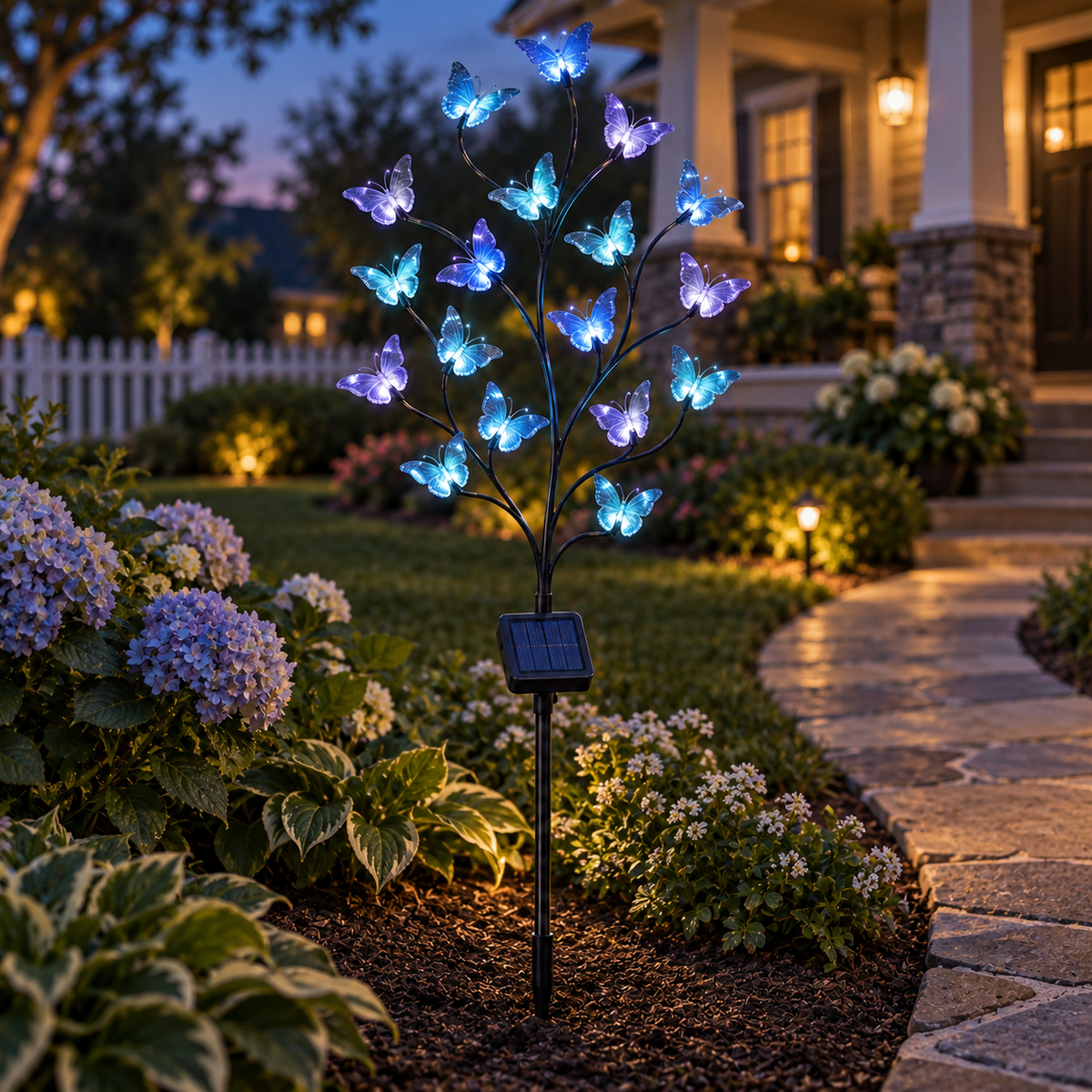 Blue Butterfly Solar Garden Stake Light